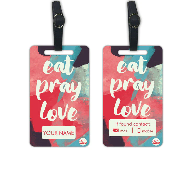 Custom Luggage Tags Add Name Ideal for Travel Set of 2 - Eat Pray Love - Image 3