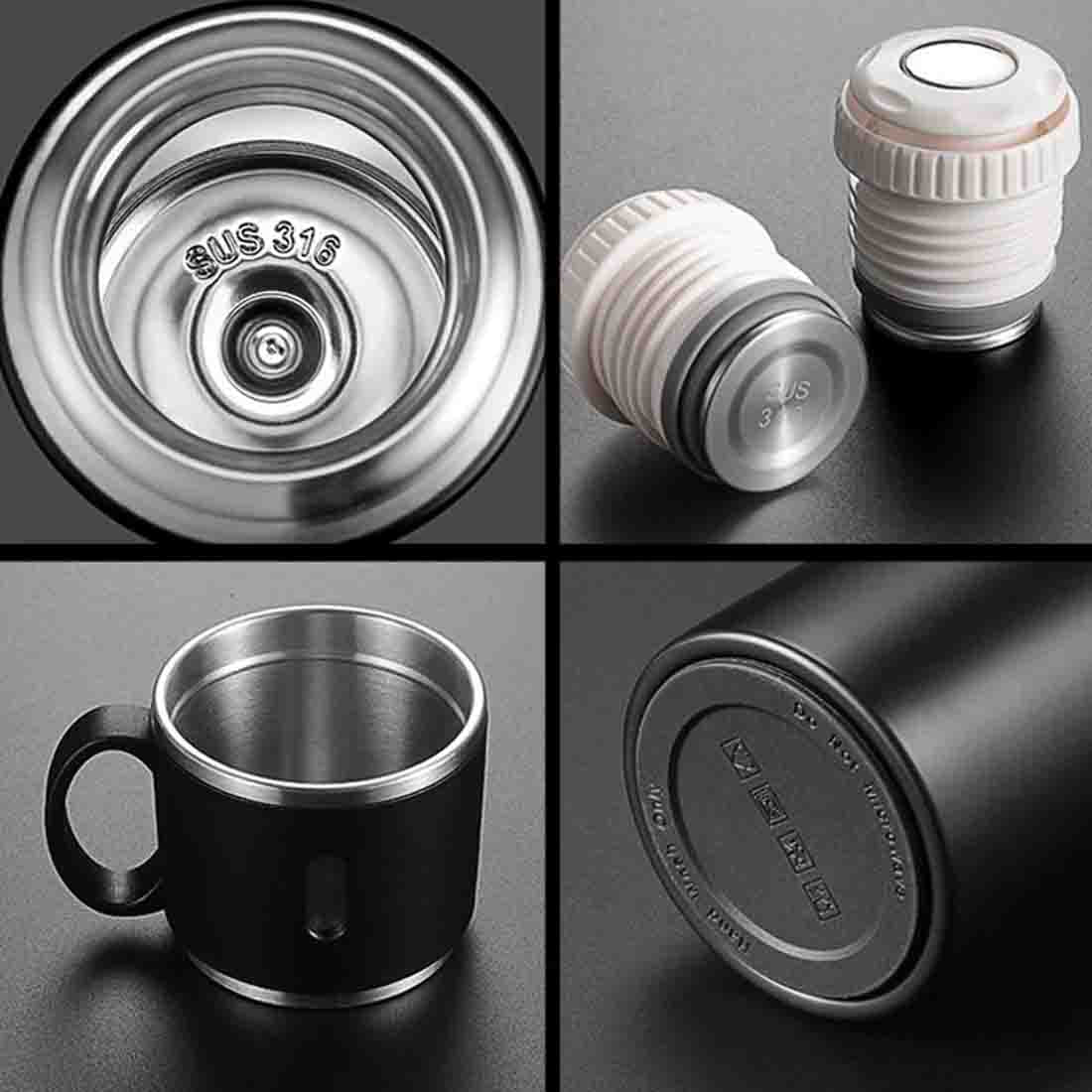 Custom Thermos With Cup Lid 3 Cups Gift Box Set for Travel Outdoor Camping - Add Name - Image 17