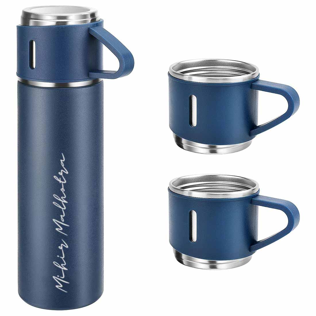 Custom Thermos With Cup Lid 3 Cups Gift Box Set for Travel Outdoor Camping - Add Name - Image 18