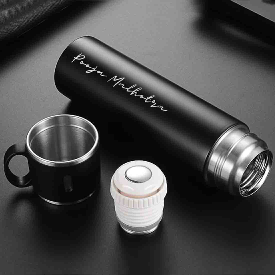 Custom Thermos With Cup Lid 3 Cups Gift Box Set for Travel Outdoor Camping - Add Name - Image 19