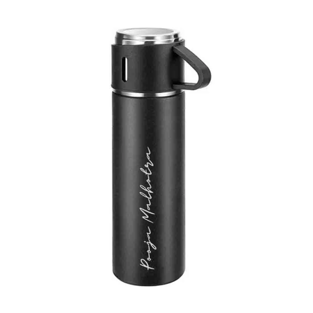 Custom Thermos With Cup Lid 3 Cups Gift Box Set for Travel Outdoor Camping - Add Name - Image 22