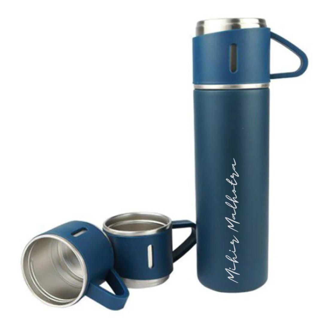 Custom Thermos With Cup Lid 3 Cups Gift Box Set for Travel Outdoor Camping - Add Name - Image 39