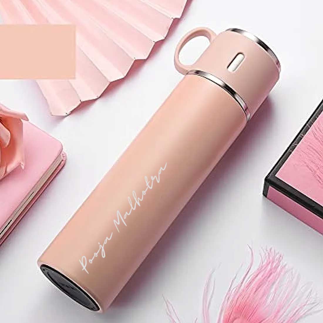 Custom Thermos With Cup Lid 3 Cups Gift Box Set for Travel Outdoor Camping - Add Name - Image 44