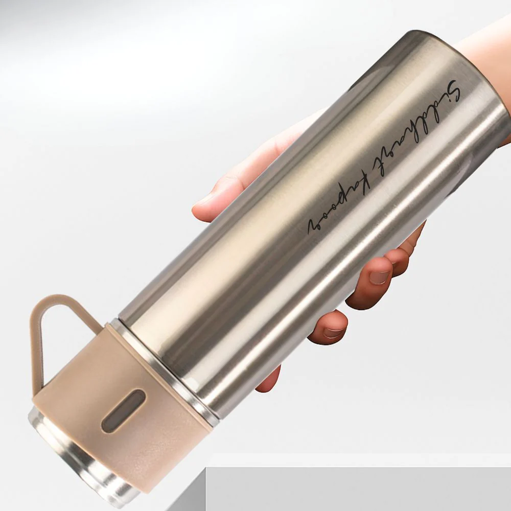 Custom Thermos With Cup Lid 3 Cups Gift Box Set for Travel Outdoor Camping - Add Name - Image 45