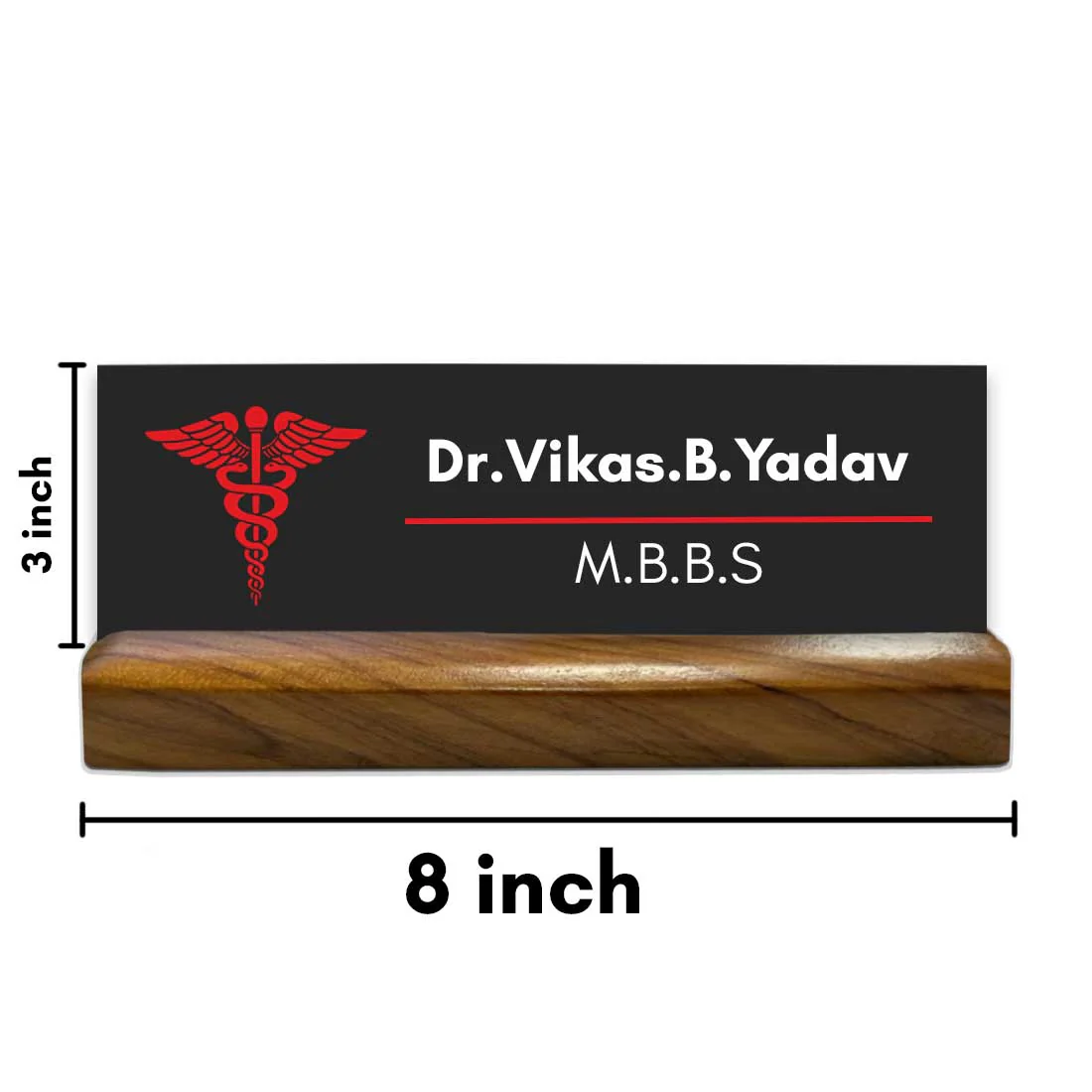 Doctor Name Plate for Table with Wooden Base Desk Name Plate - DR - Image 9