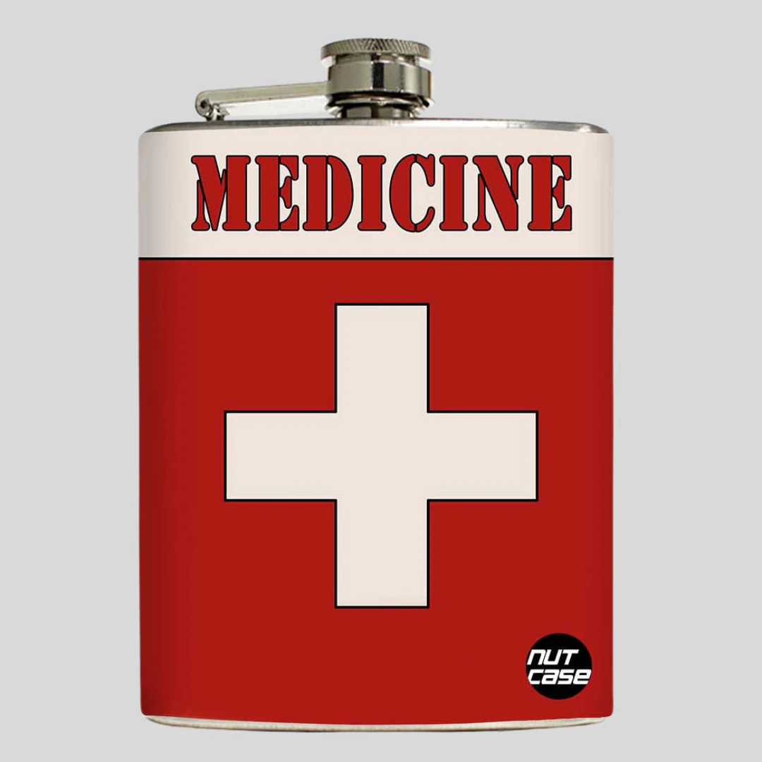 Designer Hip Flask 9 Oz- Nutcase - Free Funnel Along-Medicine Storage - Image 4