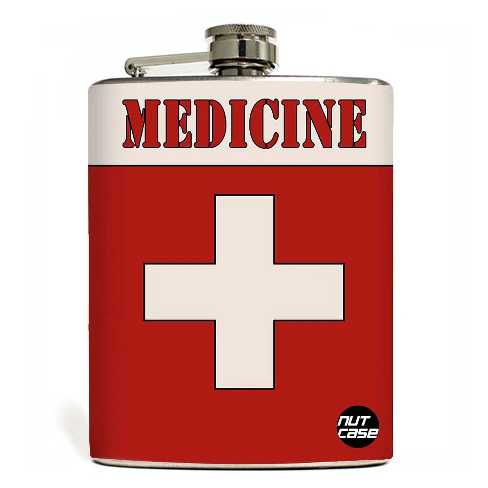 Designer Hip Flask 9 Oz- Nutcase - Free Funnel Along-Medicine Storage - Image 5