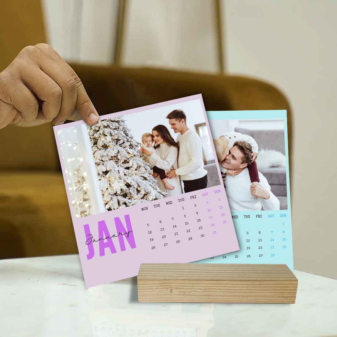 Nutcase Personalized Calendars with Pictures - Beautiful Calendars with Wooden Stand - Image 3