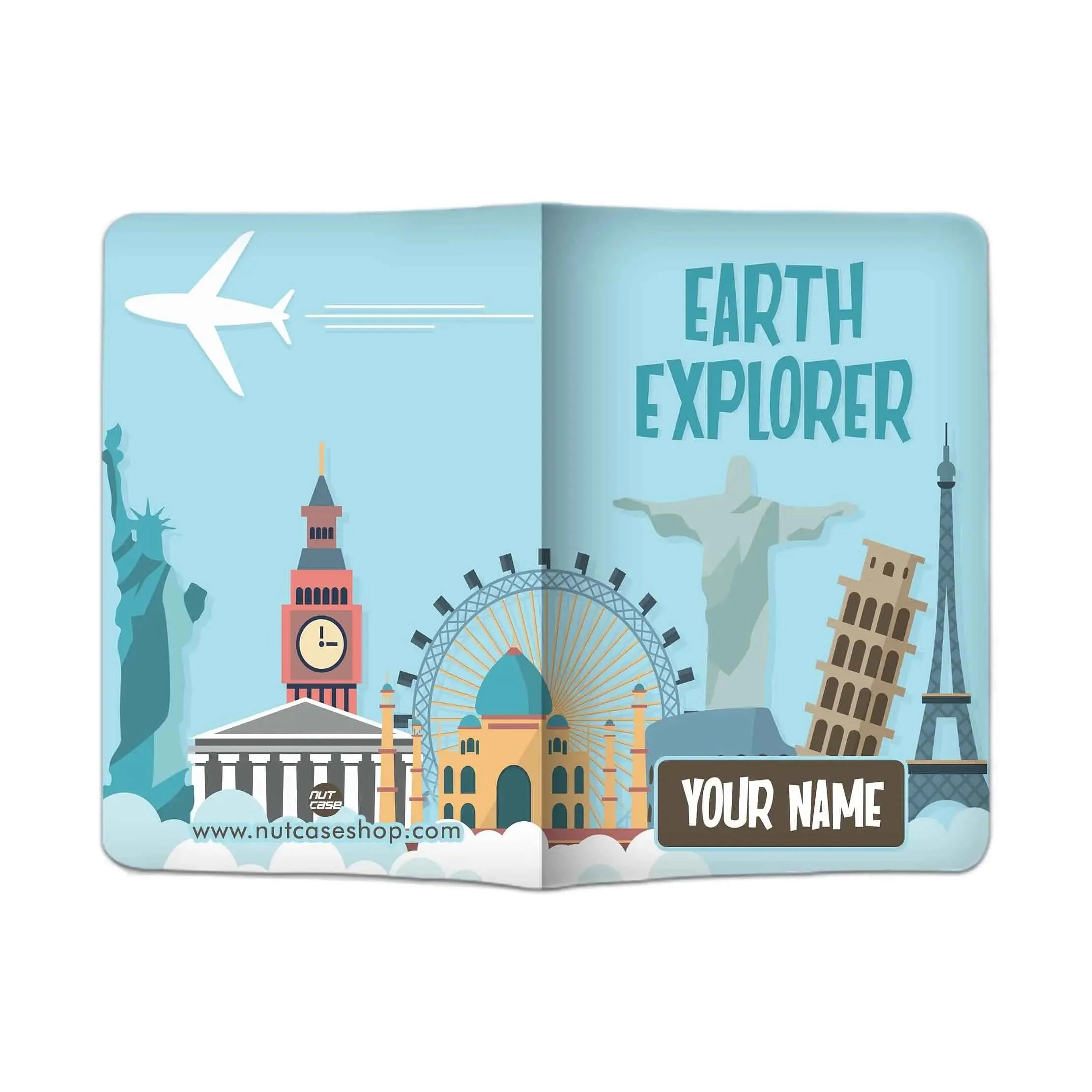 Personalized Leather Passport Cover -  Earth Explorer - Image 3