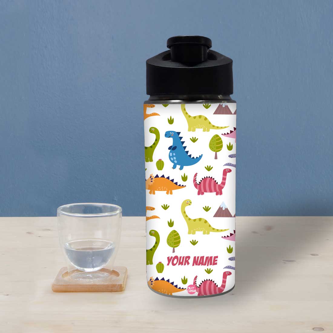 Custom Name Bottle For Kids Sipper Bottles - Cute Dinosaur - Image 3