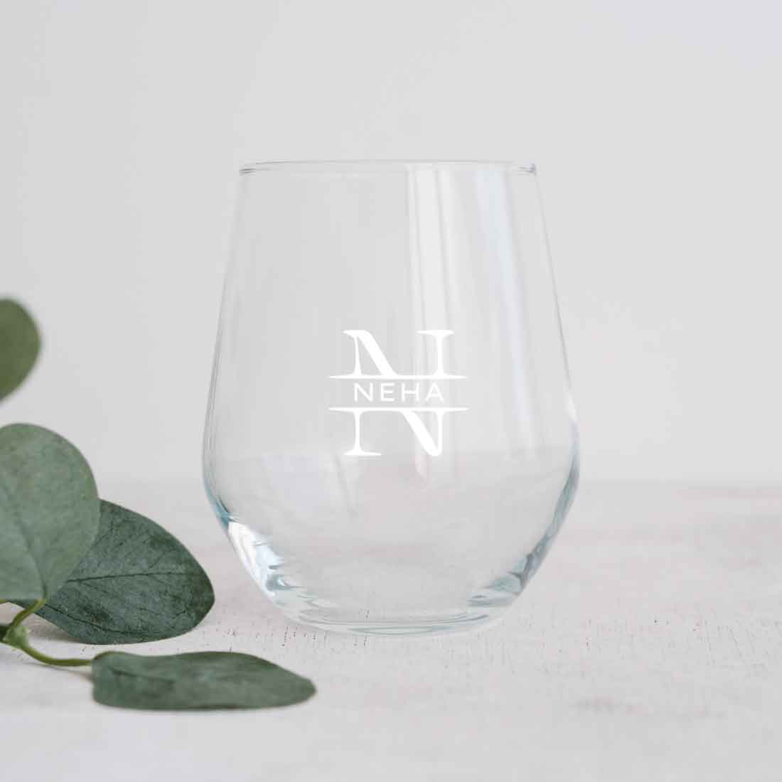 Custom Engraved Whiskey Glass Stemless Wine Glasses with Monogram Name 400 ML - Image 3