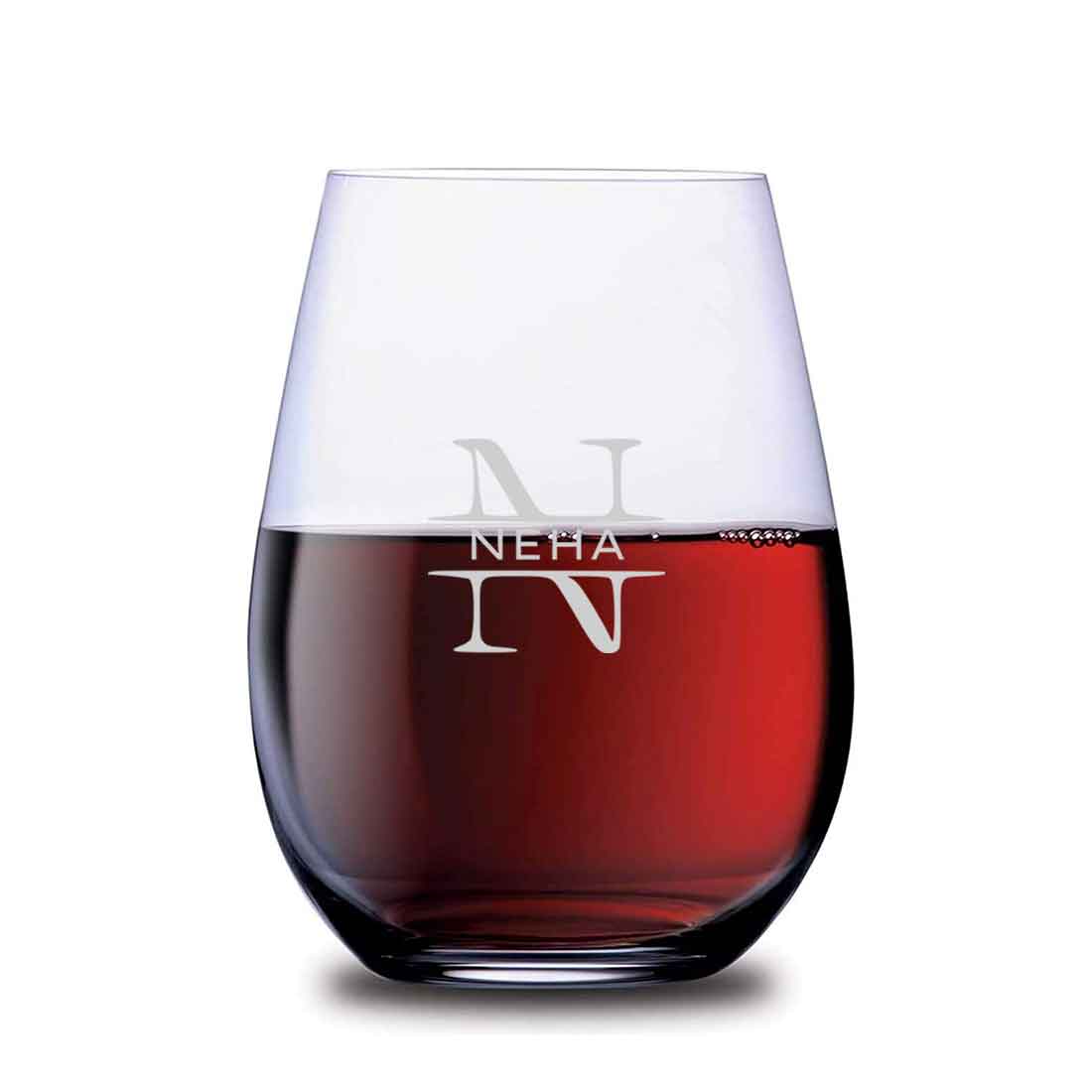Custom Engraved Whiskey Glass Stemless Wine Glasses with Monogram Name 400 ML - Image 6