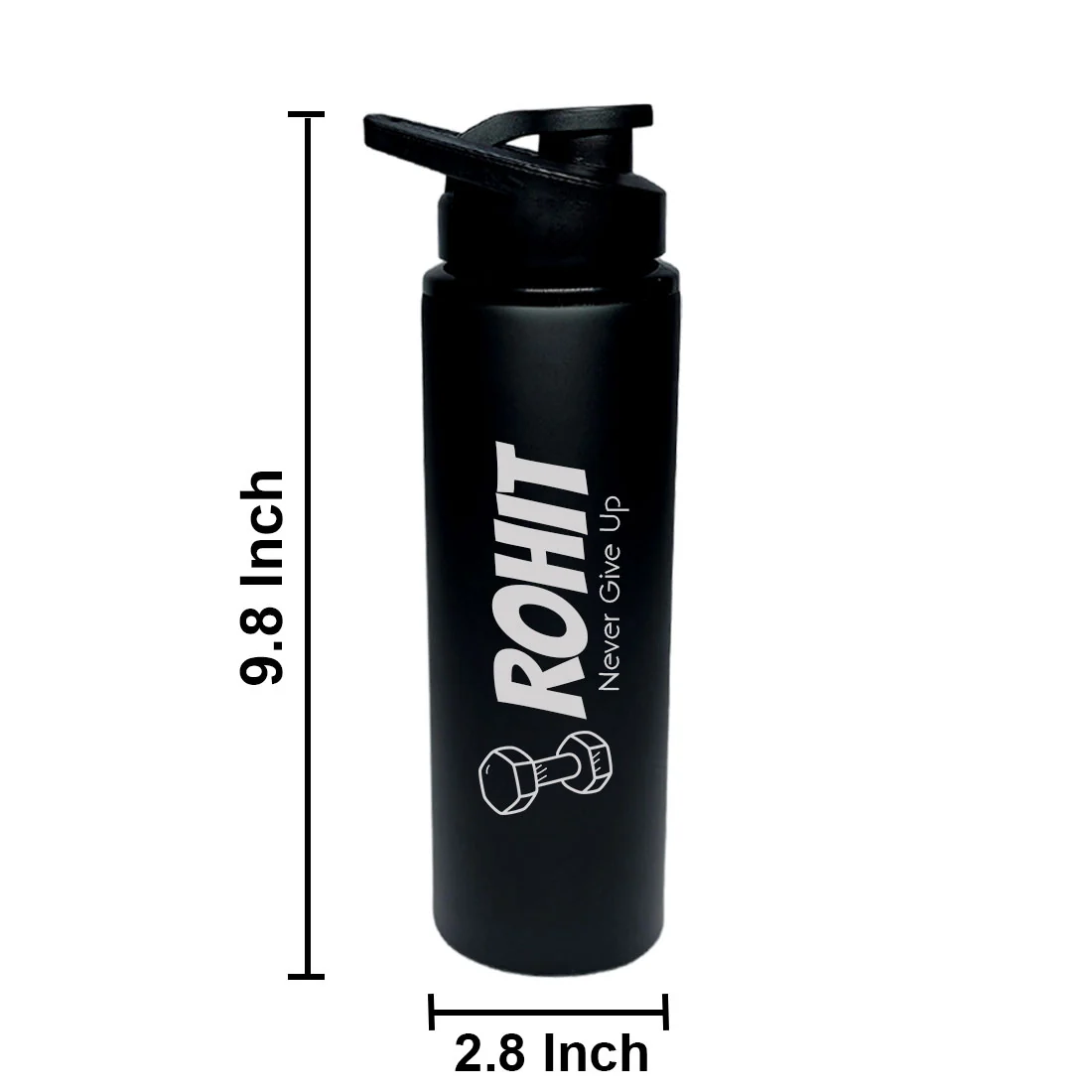 Personalised Sipper Water Bottle with Name Stainless Steel for Gym College Office - Image 7